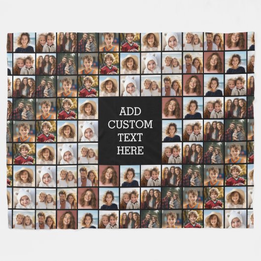 11 Bild-Collage-Muster - Benutzerdefiniertes Monog Fleecedecke (Vorderseite (Horizontal))