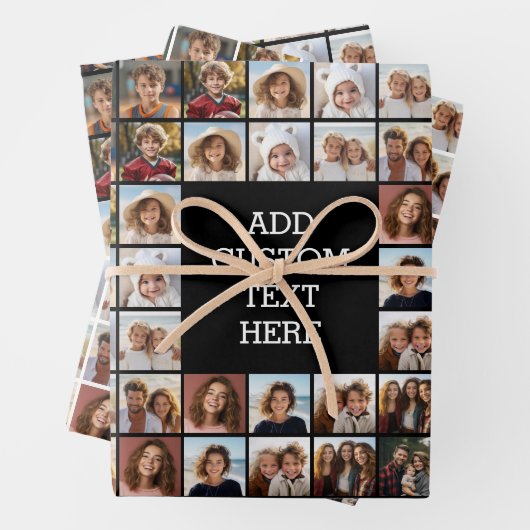 11 Bild-Collage-Muster - Benutzerdefiniertes Monog Geschenkpapier Set (Beispiel)