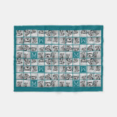 11 BildCollage mit benutzerdefinierter Monogramm B Fleecedecke (Vorderseite (Horizontal))
