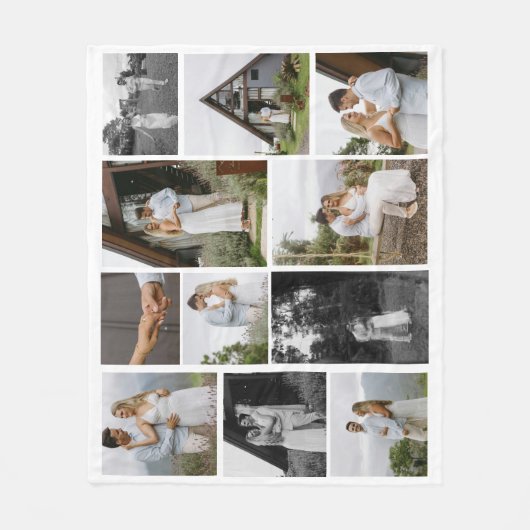 11 Custom Unique Foto Collage Minimalistisch Fleecedecke (Vorderseite)