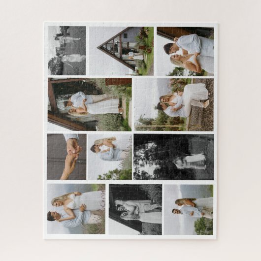 11 Custom Unique Foto Collage Minimalistisch Puzzle (Vertikal)