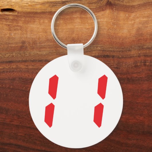 11 elf Uhr, digitale Nummer Schlüsselanhänger (Vorderseite)