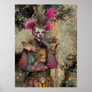 11 FD2 Circus Clown Art Vintag Retro Karneval Kuns Poster