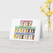 11. Februar Geburtstag Cartoon Katzen Karte (Gelbe Blume)