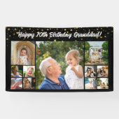 11 Foto Collage Geburtstag Banner Familie Gold (Horizontal)