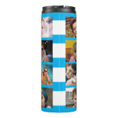 11 Foto-Collage Initialen blau weiß Thermosbecher (Rückseite)