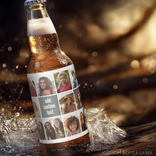 11 Foto-Collage - Minimales Raster mit Text Bierflaschenetikett