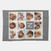 11 Foto-Collage - Minimales Raster mit Text Geschirrtuch (Horizontal)