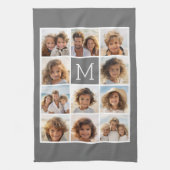 11 Foto-Collage - Minimales Raster mit Text Geschirrtuch (Vertikal)
