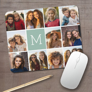 11 Foto-Collage - Minimales Raster mit Text Mousepad