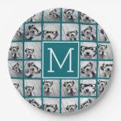 11 Foto-Collage - Minimales Raster mit Text Pappteller (Vorderseite)