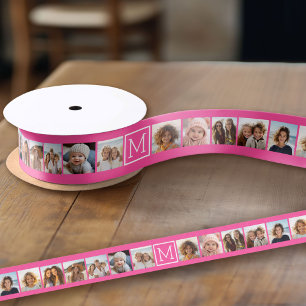 11 Foto-Collage - Minimales Raster mit Text Ripsband