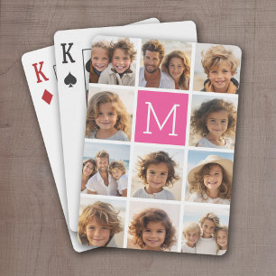 11 Foto-Collage - Minimales Raster mit Text Spielkarten