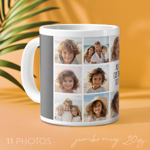 11 Foto-Collage - Modernes Minimal Weiß und Schwar Jumbo-Tasse