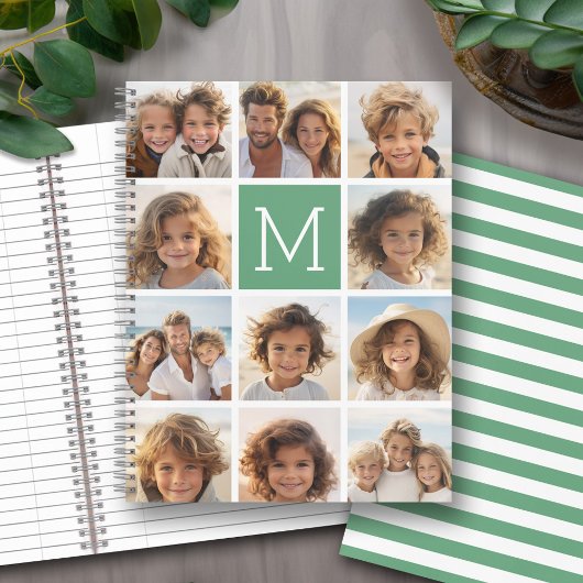 11 Foto Collage Monogram KANN FARBE BEARBEITEN Notizblock