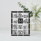 11 Foto Collage Monogram KANN FARBE BEARBEITEN Postkarte (Stehend Vorderseite)