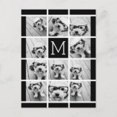11 Foto Collage Monogram KANN FARBE BEARBEITEN Postkarte (Vorderseite)