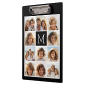 11 Foto-Gitter-Collage mit Monogramm Klemmbrett (Links)