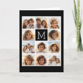 11 Foto Instagram Collage Custom Black Monogram (Vorderseite)