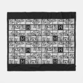 11 Foto Instagram Collage Custom Black Monogram Fleecedecke (Vorderseite (Horizontal))