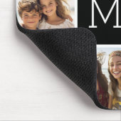 11 Foto Instagram Collage Custom Black Monogram Mousepad (Ecke)