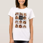 11 Foto Instagram Collage Custom Black Monogram T-Shirt<br><div class="desc">Schwarz und Weiß - Verwenden Sie bis zu 11 quadratische Fotos,  um ein einzigartiges und persönliches Geschenk zu kreieren. Oder man behalte den Hipster Welpe und macht einen trendigen Sake. Wenn Sie die Bilder anpassen müssen,  klicken Sie auf das Werkzeug anpassen,  um Änderungen vorzunehmen.</div>