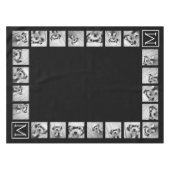11 Foto Instagram Collage Custom Black Monogram Tischdecke (Vorderseite (Horizontal))