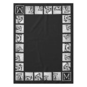 11 Foto Instagram Collage Custom Black Monogram Tischdecke (Vorderseite)