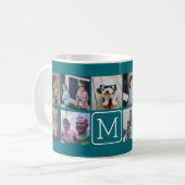 11 Foto-Raster-Collage mit Monogramm Kaffeetasse (Vorderseite Links)