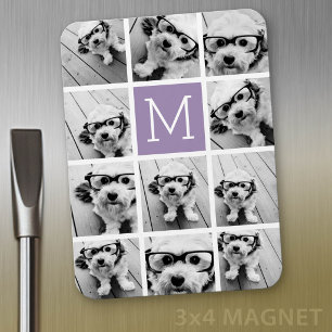 11-Foto-Raster-Collage mit Monogramm Magnet