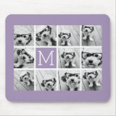 11 Foto-Raster-Collage mit Monogramm Mousepad (Vorne)