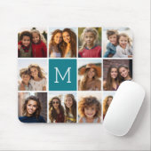 11-Foto-Raster-Collage mit Monogramm Mousepad (Mit Mouse)