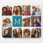 11-Foto-Raster-Collage mit Monogramm Mousepad (Vorne)