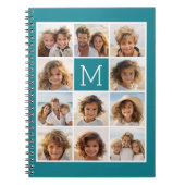 11 Foto-Raster-Collage mit Monogramm Notizblock (Vorderseite)