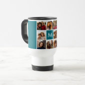 11-Foto-Raster-Collage mit Monogramm Reisebecher (Vorderseite Links)