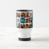 11-Foto-Raster-Collage mit Monogramm Reisebecher (Mittel)