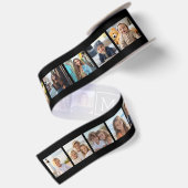 11-Foto-Raster-Collage mit Monogramm Satinband (Rückseite)