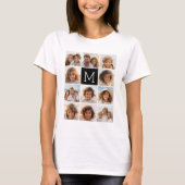 11 Foto-Raster-Collage mit Monogramm T-Shirt (Vorderseite)
