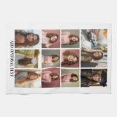 11 FotoCollage - Benutzerdefinierter Text - Schwar Geschirrtuch (Horizontal)