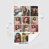 11 FotoCollage - Benutzerdefinierter Text - Schwar Golfhandtuch (Insitu)