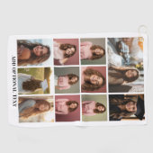 11 FotoCollage - Benutzerdefinierter Text - Schwar Golfhandtuch (Horizontal)