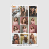 11 FotoCollage - Benutzerdefinierter Text - Schwar Golfhandtuch (Vorderseite)