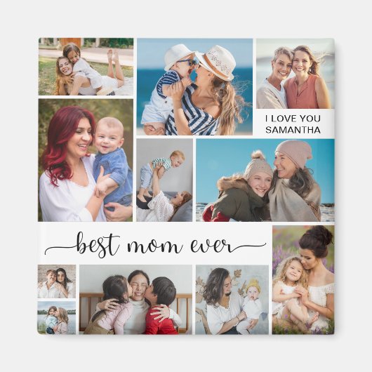 11 FotoCollage Beste Mama je Magnet (Vorne)