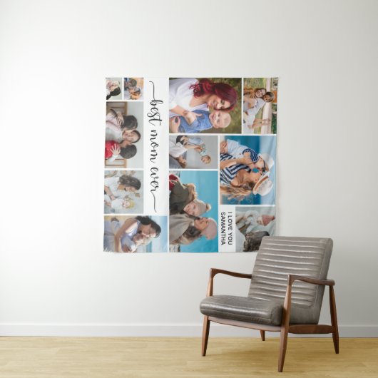 11 FotoCollage Beste Mama je Wandteppich (Beispiel (Horizontal))