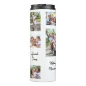 11 Fotocollage Family Happy Memory Quotes weiß Thermosbecher (Rückseite)