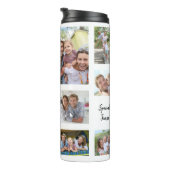 11 Fotocollage Family Happy Memory Quotes weiß Thermosbecher (Nach rechts gedreht)