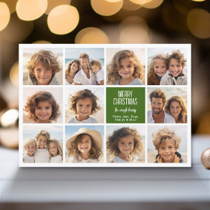 11 FotoCollage - Frohe Weihnachts Retro Streifen Feiertagskarte