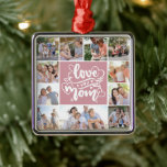 11 FotoCollage Liebe Sie Mama Rosa Ornament Aus Metall<br><div class="desc">Moderne Foto Keepake-Ornament</div>