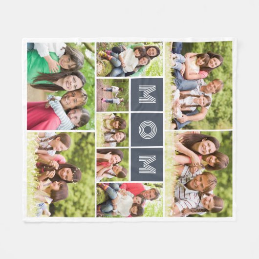11 Fotocollage Mama Muttertag Fleecedecke (Vorderseite (Horizontal))