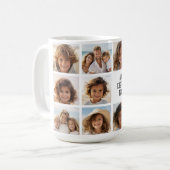 11 FotoCollage - Moderne Minimal Weiß und Schwarz Kaffeetasse (Vorderseite Links)